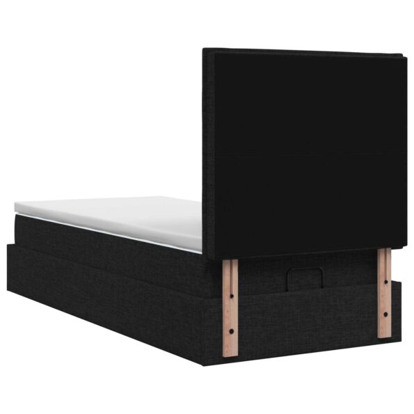 vidaXL Ottoman posteľ s matracom a LED Čierna 100 x 200 cm Látka – Obrázok 8