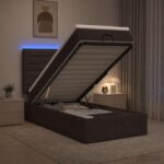 vidaXL Ottoman posteľ s matracom a LED Tmavohnedá 100 x 200 cm Látka – Obrázok 13