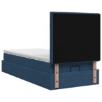 vidaXL Ottoman posteľ s matracom a LED Modrá 100 x 200 cm Látka – Obrázok 10