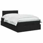 vidaXL Ottoman posteľ s matracom a LED Čierna 120 x 190 cm Látka – Obrázok 2