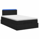 vidaXL Ottoman posteľ s matracom a LED Čierna 120 x 190 cm Látka – Obrázok 7