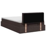vidaXL Ottoman posteľ s matracom a LED Tmavohnedá 120 x 190 cm Látka – Obrázok 8