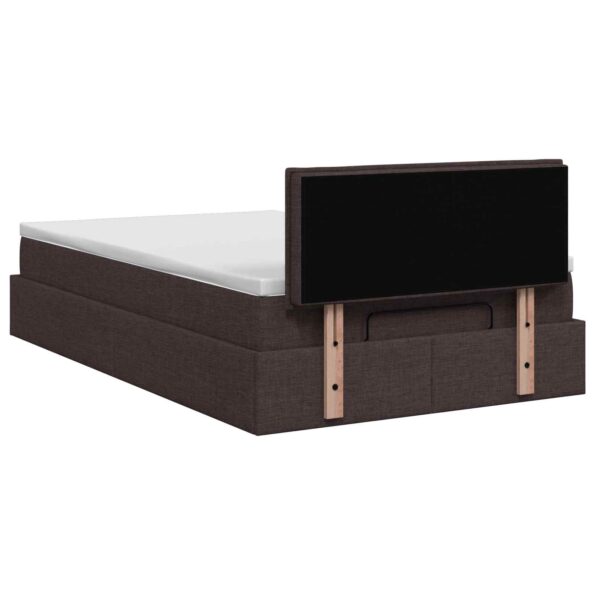 vidaXL Ottoman posteľ s matracom a LED Tmavohnedá 120 x 190 cm Látka – Obrázok 8