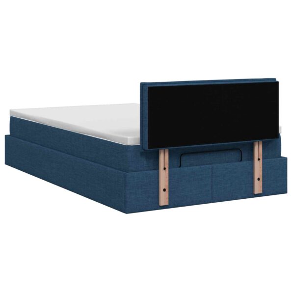 vidaXL Ottoman posteľ s matracom a LED Modrá 120 x 190 cm Látka – Obrázok 10