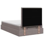 vidaXL Ottoman posteľ s matracom a LED Sivohnedá 120 x 200 cm Látka – Obrázok 8