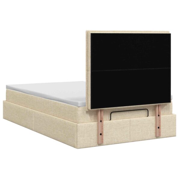 vidaXL Ottoman posteľ s matracom a LED Krémová 120 x 200 cm Látka – Obrázok 8