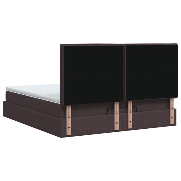 vidaXL Ottoman posteľ s matracom a LED Tmavohnedá 140 x 190 cm Látka – Obrázok 10