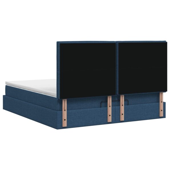 vidaXL Ottoman posteľ s matracom a LED Modrá 140 x 190 cm Látka – Obrázok 8