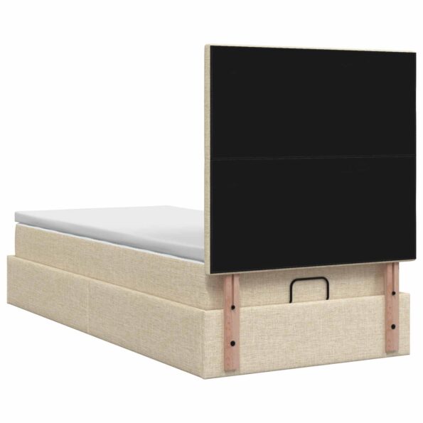 vidaXL Ottoman posteľ s matracom a LED Krémová 80 x 200 cm Látka – Obrázok 10