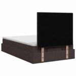 vidaXL Ottoman posteľ s matracom a LED Tmavohnedá 120 x 200 cm Látka – Obrázok 10