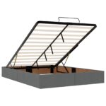 vidaXL Ottoman posteľ s matracom a LED Tmavosivá 160 x 200 cm Látka – Obrázok 6