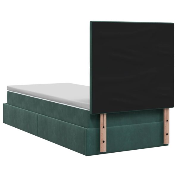 vidaXL Ottoman posteľ s matracom a LED Tmavozelená 80 x 200 cm Zamat – Obrázok 10
