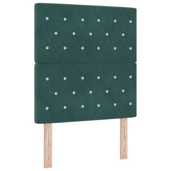 vidaXL Ottoman posteľ s matracom a LED Tmavozelená 80 x 200 cm Zamat – Obrázok 5