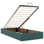 vidaXL Ottoman posteľ s matracom a LED Tmavozelená 80 x 200 cm Zamat – Obrázok 6