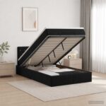 vidaXL Ottoman posteľ s matracom a LED Čierna 120 x 200 cm Zamat – Obrázok 4