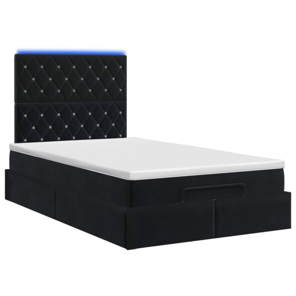 vidaXL Ottoman posteľ s matracom a LED Čierna 120 x 200 cm Zamat – Obrázok 9