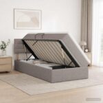 vidaXL Postel s úložným prostorem a matrací Sivohnedá 90 x 200 cm – Obrázok 12