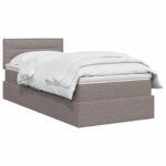 vidaXL Postel s úložným prostorem a matrací Sivohnedá 90 x 200 cm – Obrázok 2