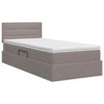 vidaXL Postel s úložným prostorem a matrací Sivohnedá 90 x 200 cm – Obrázok 7