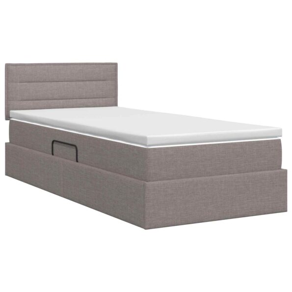 vidaXL Postel s úložným prostorem a matrací Sivohnedá 90 x 200 cm – Obrázok 7