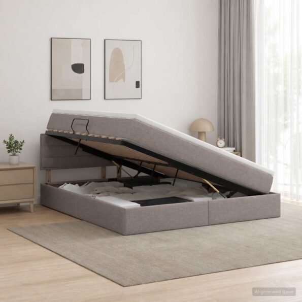 vidaXL Postel s úložným prostorem a matrací Sivohnedá 180 x 200 cm – Obrázok 12