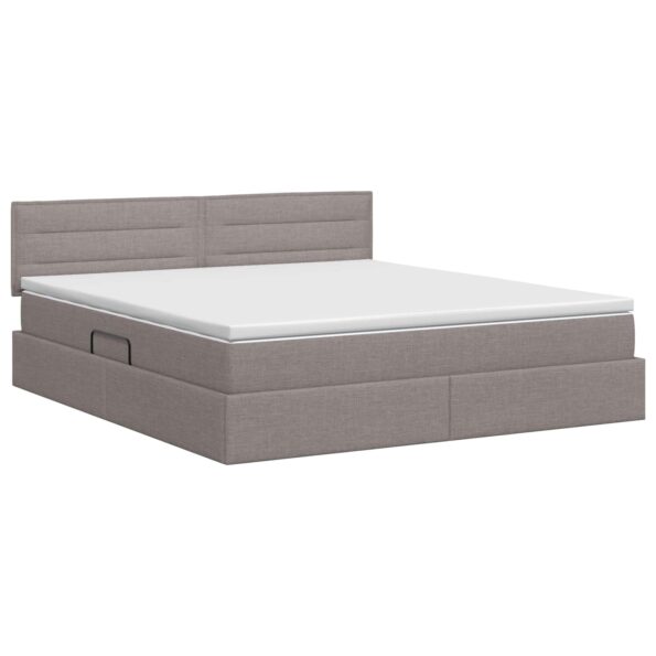 vidaXL Postel s úložným prostorem a matrací Sivohnedá 180 x 200 cm – Obrázok 7