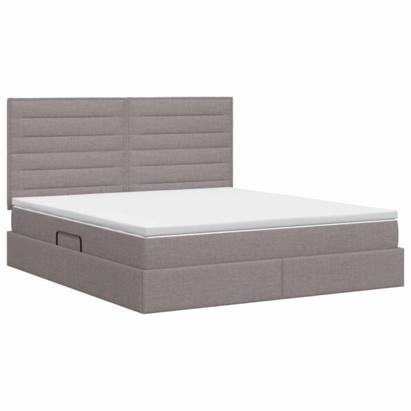 vidaXL Postel s úložným prostorem a matrací Sivohnedá 160 x 200 cm – Obrázok 8
