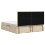 vidaXL Úložná posteľ s čelnou doskou Krémová 180 x 200 cm Látka – Obrázok 9