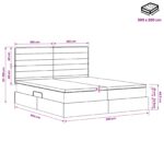 vidaXL Úložná posteľ s čelnou doskou Čierna 200 x 200 cm Látka – Obrázok 11