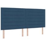 vidaXL Úložná posteľ s čelnou doskou Modrá 200 x 200 cm Látka – Obrázok 4