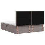 vidaXL LED úložná posteľ s matracom Sivohnedá 160 x 200 cm Látka – Obrázok 10