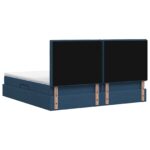 vidaXL LED úložná posteľ s matracom Modrá 200 x 200 cm Látka – Obrázok 10