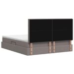 vidaXL LED úložná posteľ s matracom Sivohnedá 180 x 200 cm Látka – Obrázok 10