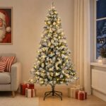 vidaXL Umelý Sklápací Vianočný Stromček 150 cm 150 LED Teplá biela