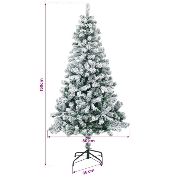 vidaXL Umelý Sklápací Vianočný Stromček 150 cm 150 LED Teplá biela – Obrázok 10