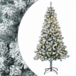 vidaXL Umelý Sklápací Vianočný Stromček 150 cm 150 LED Teplá biela – Obrázok 2