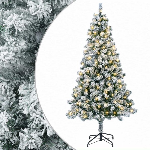 vidaXL Umelý Sklápací Vianočný Stromček 150 cm 150 LED Teplá biela – Obrázok 2