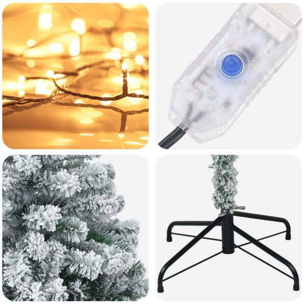 vidaXL Umelý Sklápací Vianočný Stromček 150 cm 150 LED Teplá biela – Obrázok 7