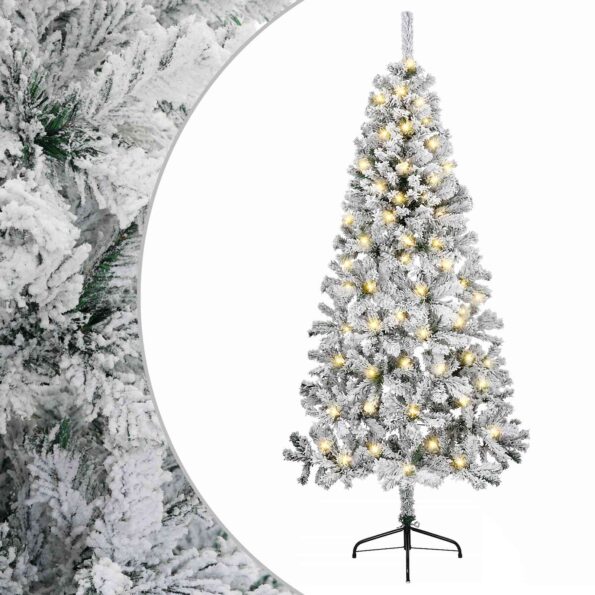 vidaXL Umelý Sklápací Vianočný Stromček 240 cm 300 LED Teplá biela – Obrázok 2