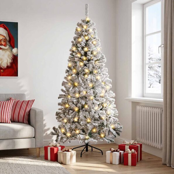 vidaXL Umelý Sklápací Vianočný Stromček 240 cm 300 LED Teplá biela – Obrázok 3