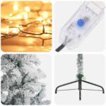 vidaXL Umelý Sklápací Vianočný Stromček 240 cm 300 LED Teplá biela – Obrázok 7