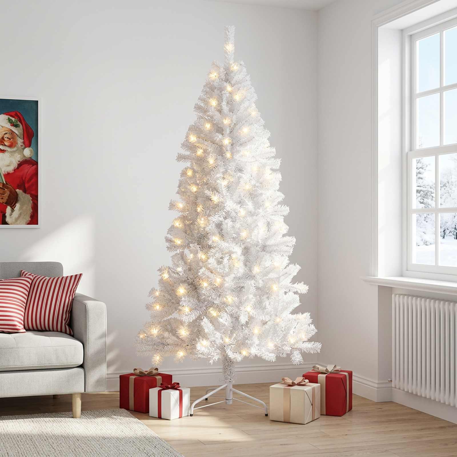 3460955_1.jpg vidaXL Umelý Sklápací Vianočný Stromček 120 cm 150 LED Teplá biela – Obrázok 1