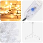 vidaXL Umelý Sklápací Vianočný Stromček 120 cm 150 LED Teplá biela – Obrázok 7