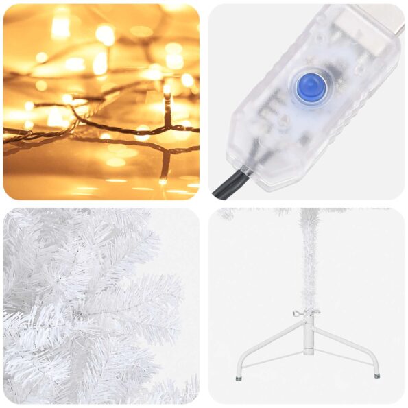 vidaXL Umelý Sklápací Vianočný Stromček 150 cm 150 LED Teplá biela – Obrázok 7