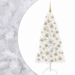 vidaXL Umelý Sklápací Vianočný Stromček 150 cm 150 LED Teplá biela – Obrázok 2