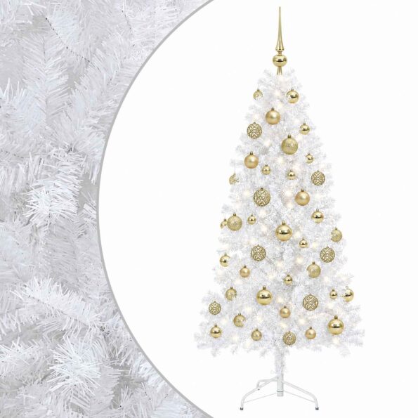vidaXL Umelý Sklápací Vianočný Stromček 150 cm 150 LED Teplá biela – Obrázok 2