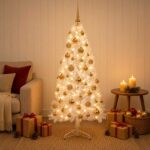 vidaXL Umelý Sklápací Vianočný Stromček 150 cm 150 LED Teplá biela – Obrázok 3
