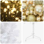 vidaXL Umelý Sklápací Vianočný Stromček 150 cm 150 LED Teplá biela – Obrázok 7