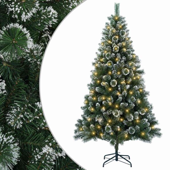 vidaXL Umelý vianočný stromček 120 cm 150 LED Teplá biela PVC a kov – Obrázok 2
