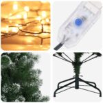 vidaXL Umelý vianočný stromček 120 cm 150 LED Teplá biela PVC a kov – Obrázok 7